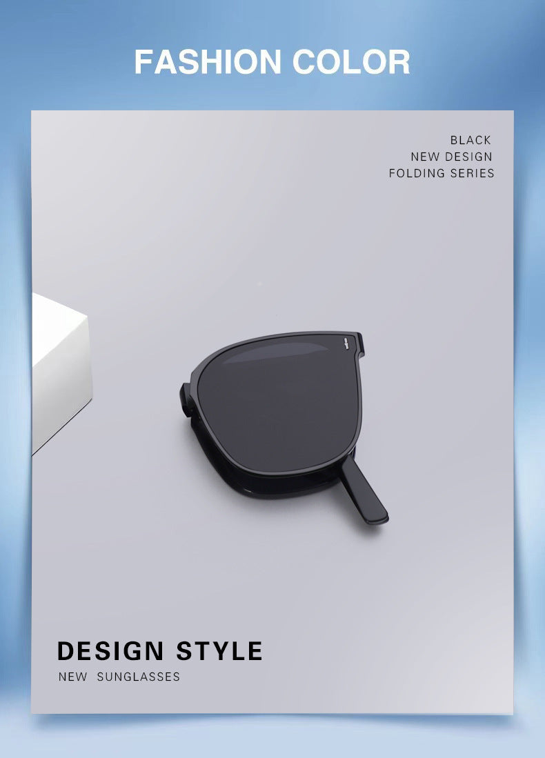 Folding Sunglasses New Style High-End Look Slimming Face Uv Protection Driving Fashion Polarized Glasses for Men and Women Cross-Border Trade