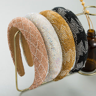 Heming Hair Hoop Fashion Flannel Baroque Heavy Industry Full Drill Hoop Retro Court Style Elegant Dinner Hair Accessories