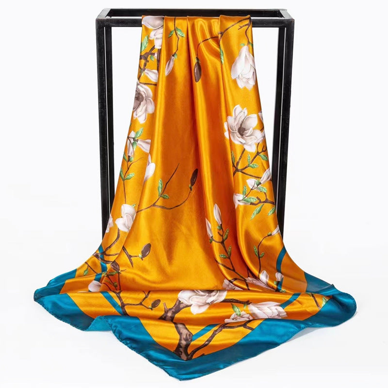 Double-sided scarf 90 square scarf summer women's thin decorative versatile small scarf shawl scarf scarf