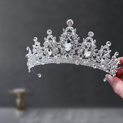 Bridal Crown Tiara Rhinestone Crown Wedding Dress Diamond Costume Eighteenth Birthday Coming-Of-Age Ceremony Birthday Princess Hair Accessory