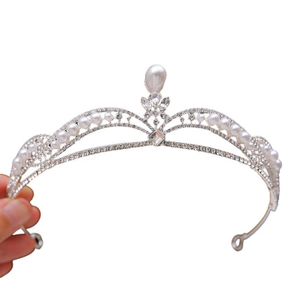 Bridal Crown Tiara Rhinestone Crown Wedding Dress Diamond Costume Eighteenth Birthday Coming-Of-Age Ceremony Birthday Princess Hair Accessory