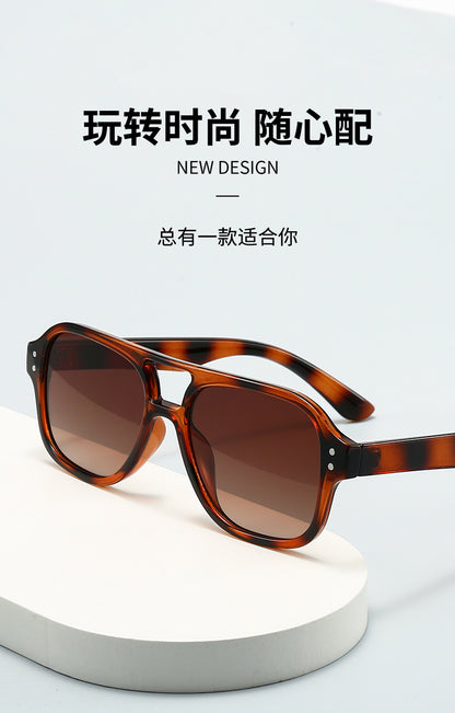 New European and American Ins Internet Celebrity Sunglasses Men's Cross-border Punk Trendy Show Sunglasses Double-beam Sunglasses Women's High-end Sense