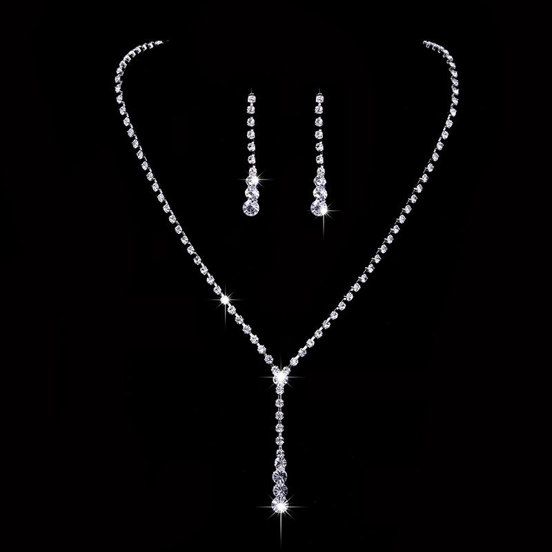 Factory Direct Approval Fashion Wedding Wedding Photography Accessories Earrings Necklace Bracelet Set Combination Multiple Choice