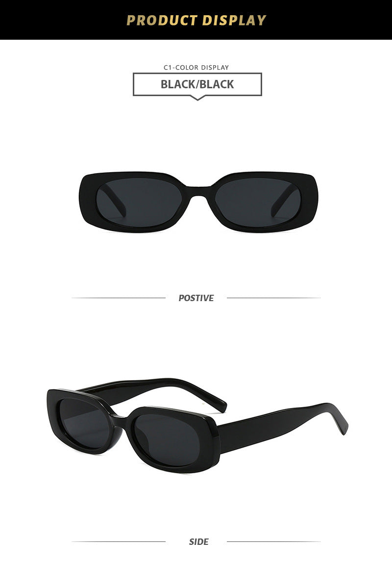 New Stylish Casual Simple Square Small Frame Sunglasses Ins Outdoor Fashion Driving Anti-Uv Sunglasses Trend