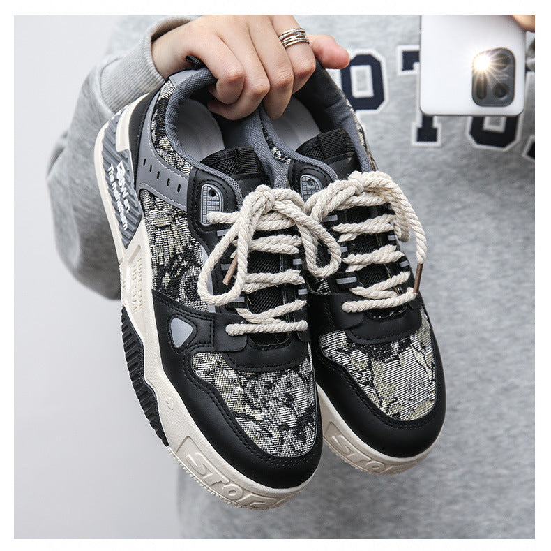 National Trend Men's Shoes 2024 Autum New Breathable Canvas Shoes Men's Niche Original Casual Shoes Sneakers Thick-Soled Student Shoes