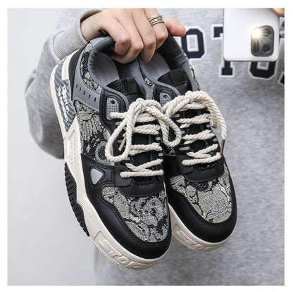National Trend Men's Shoes 2024 Autum New Breathable Canvas Shoes Men's Niche Original Casual Shoes Sneakers Thick-Soled Student Shoes