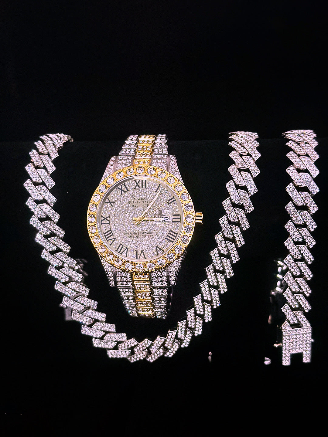 Tiktok Hot-Selling Fashion Casual Men's Watch Full Diamond Watch Men's Factory Price Direct Sale Complete Colors