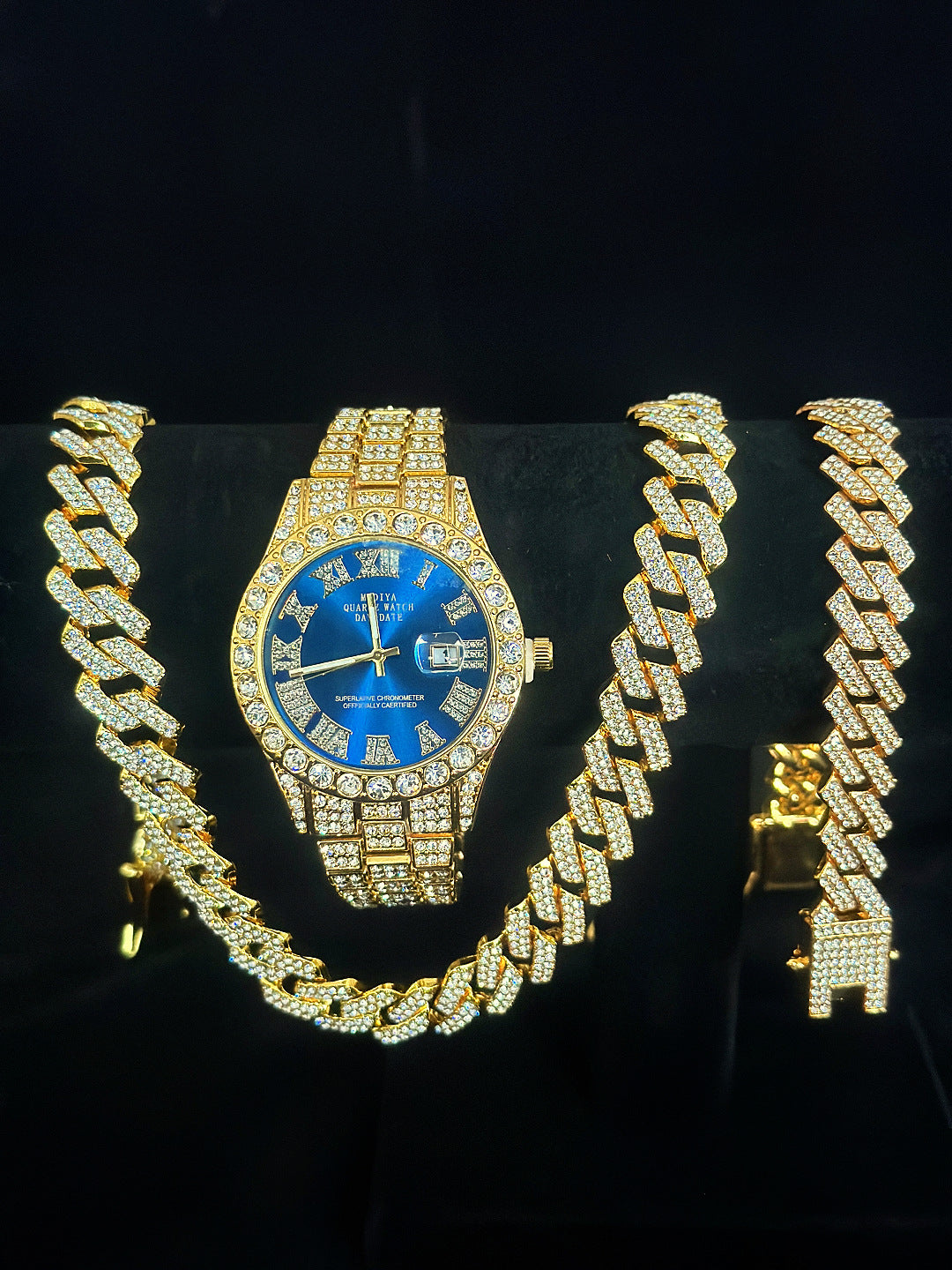 Tiktok Hot-Selling Fashion Casual Men's Watch Full Diamond Watch Men's Factory Price Direct Sale Complete Colors