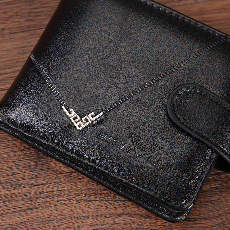 Cross-border Dropshipping Business Fashion Hasp 80% Off Short Wallet Male Multi-card Driver's License Multifunctional Men's Wallet