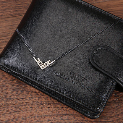 Cross-border Dropshipping Business Fashion Hasp 80% Off Short Wallet Male Multi-card Driver's License Multifunctional Men's Wallet