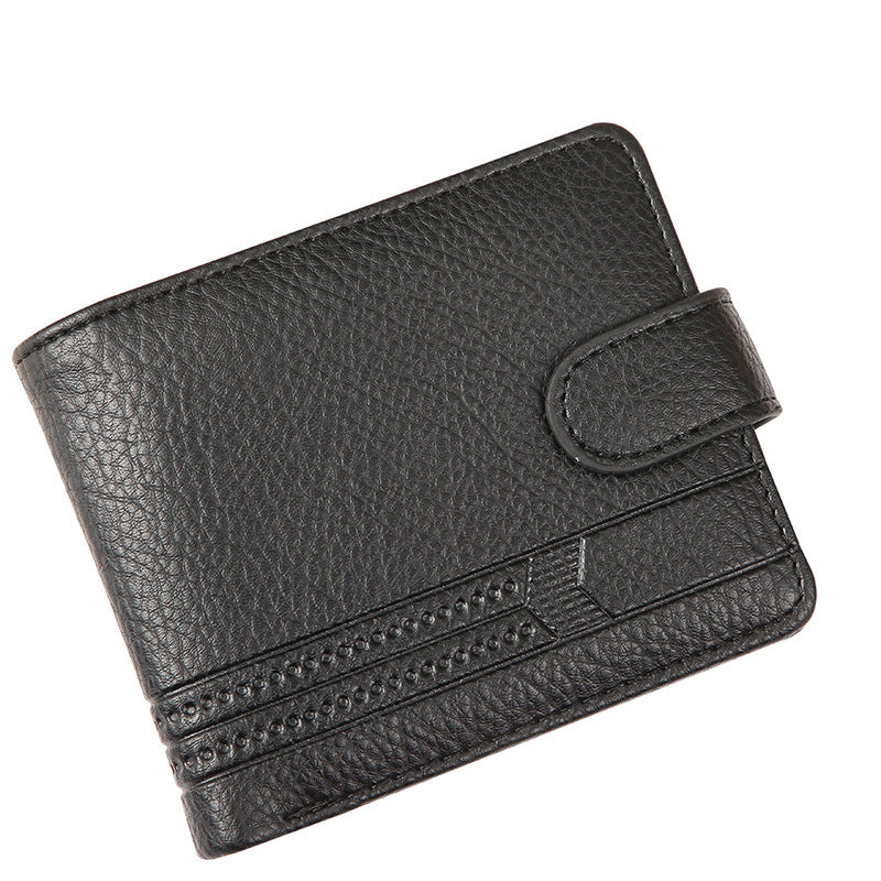 Cross-Border Dropshipping Manufacturer Wholesale Men's Wallet Pu Leather Short Zipper Buckle Wallet New Style Wallet Coin Purse
