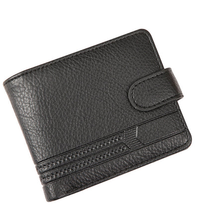 Cross-Border Dropshipping Manufacturer Wholesale Men's Wallet Pu Leather Short Zipper Buckle Wallet New Style Wallet Coin Purse