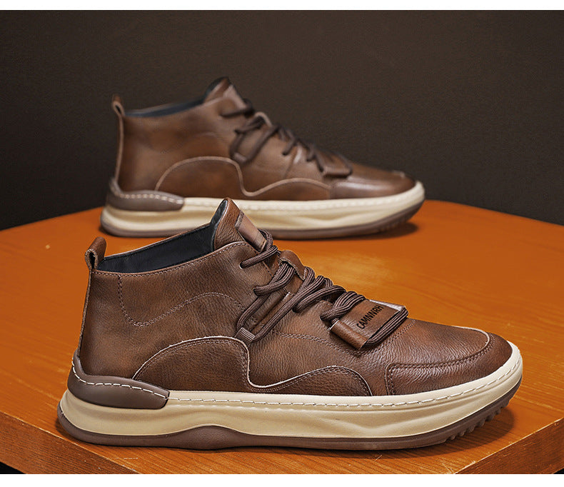 Men's Shoes Autumn New High-top Casual Shoes All-match Fashion Sports Trendy Shoes for Teenagers and Students Waterproof Non-slip Sneakers