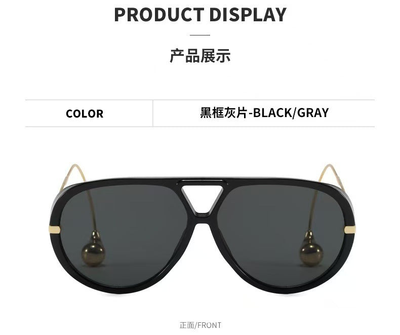 European and American Retro Large Frame Classic Double Beam Sunglasses New Personalized Outdoor Anti-ultraviolet Tide Men's and Women's Cross-border Sunglasses