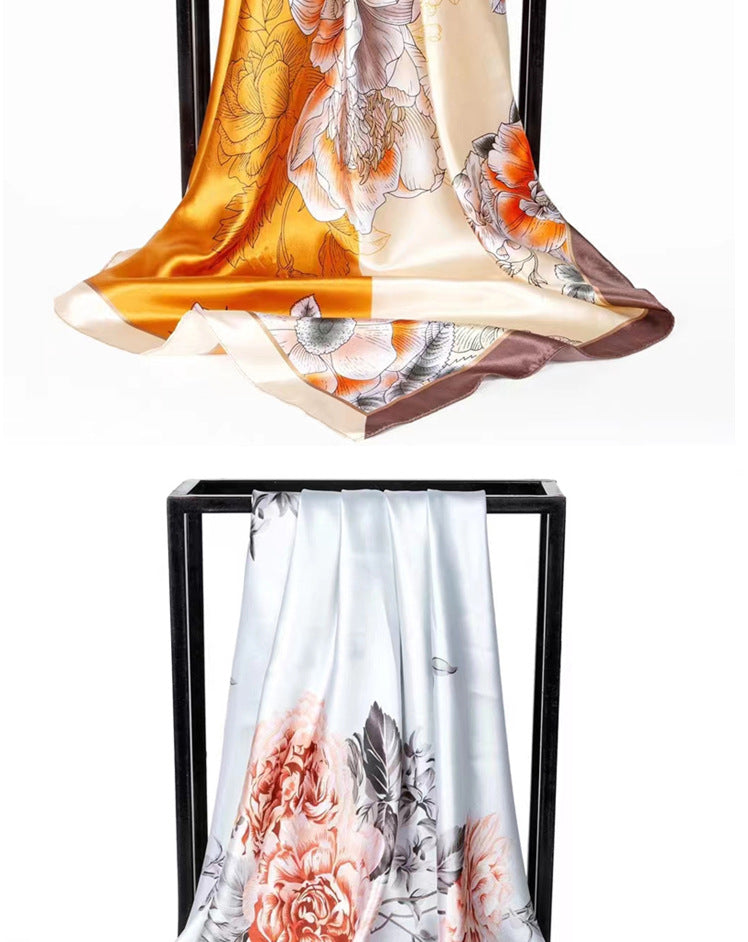 Double-sided scarf 90 square scarf summer women's thin decorative versatile small scarf shawl scarf scarf