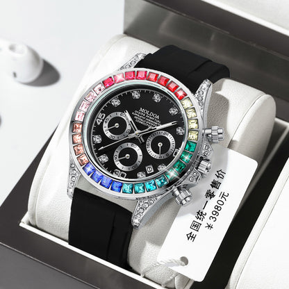 New Product Rainbow Di Same Style Watch Men's Three-Eye Six-Pin Multi-Functional Business Quartz Watch Men's Watch Dropshipping