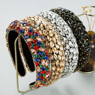 Heming Hair Hoop Fashion Flannel Baroque Heavy Industry Full Drill Hoop Retro Court Style Elegant Dinner Hair Accessories