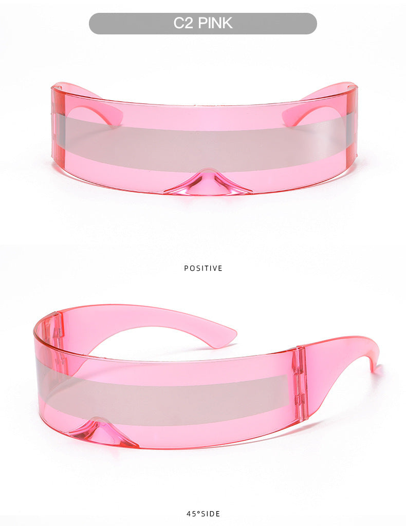 New Futuristic One-Piece Sunglasses, Internet Celebrity Bounce and Stylish European and American Sunglasses, Douyin Live Broadcast