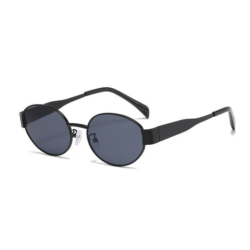 Cross-border New Arc de Triomphe Oval Metal Small Frame Sunglasses Women's High-end Fashion Street Photograph Sunglasses Sunglasses