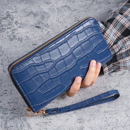 2025 New Women's Long Wallet, Feminine Crocodile Pattern Clutch Wallet, Fashionable Retro Women's Bag