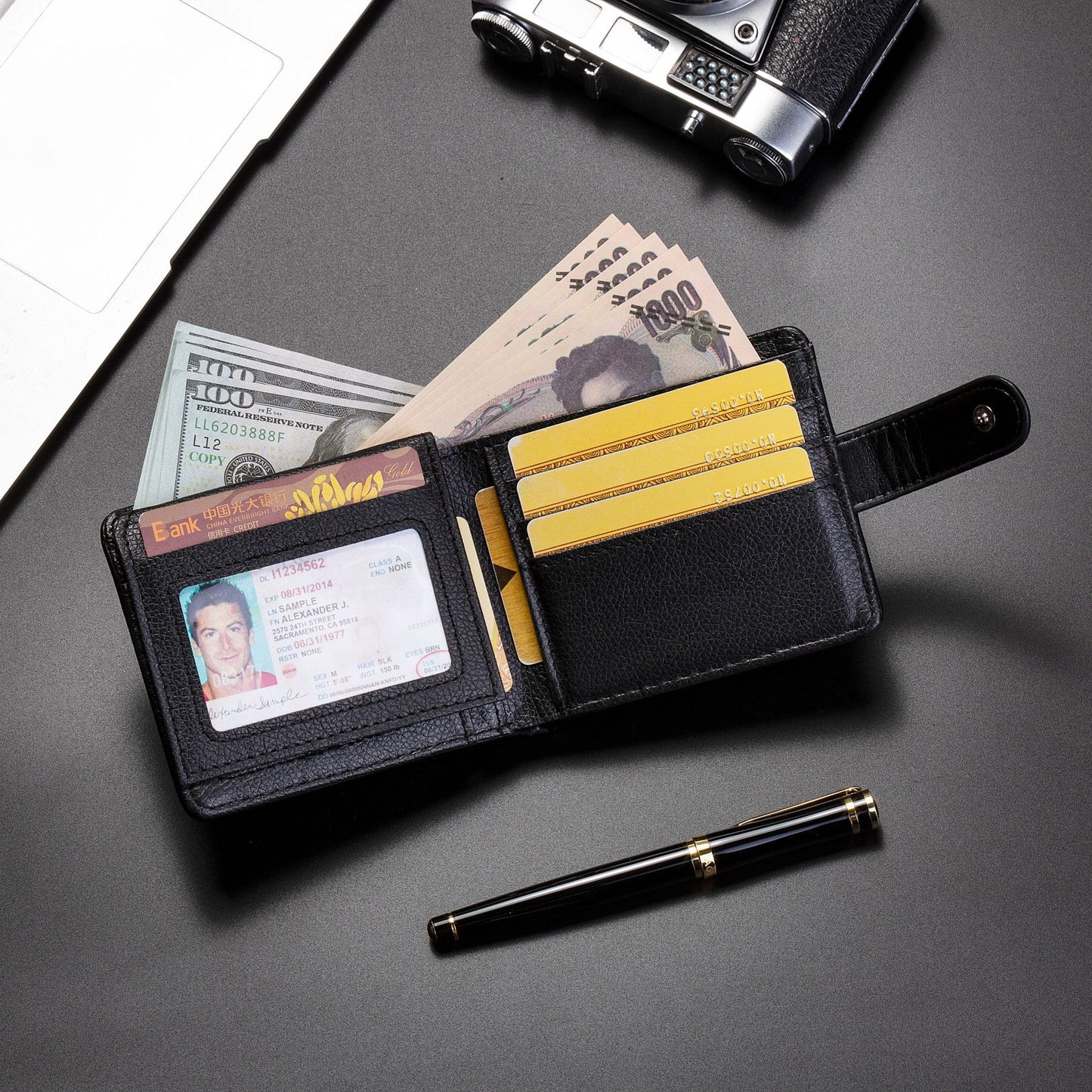 Dropshipping Cross-Border Manufacturer Wholesale Men's Wallet Pu Leather Short Zipper Buckle Wallet New Wallet Coin Purse