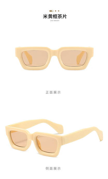 Retro Concave Small Frame Square Sunglasses 2023 New Sunglasses European and American Cross-Border Street Photography Sun Protection Trendy Sunglasses
