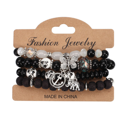 2022 Bohemian Butterfly Ship Anchor Elephant Pendant Multi-layer Bracelet Wholesale Bracelet Factory New Style Bracelet