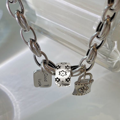 Six-pointed Star Old 925 Sterling Silver Bracelet Women's Autumn and Winter 2025 New Ins Niche Design Cold Style Couple Bracelet