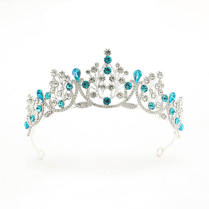 Super Fairy New Princess Sweet Bridal Crown Red Tiara Crystal Toast Clothing Hair Accessories 18Th Birthday Gift