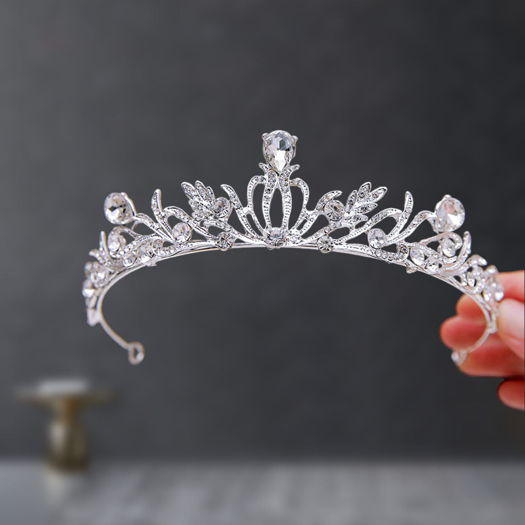 Bridal Crown Tiara Rhinestone Crown Wedding Dress Diamond Costume Eighteenth Birthday Coming-Of-Age Ceremony Birthday Princess Hair Accessory