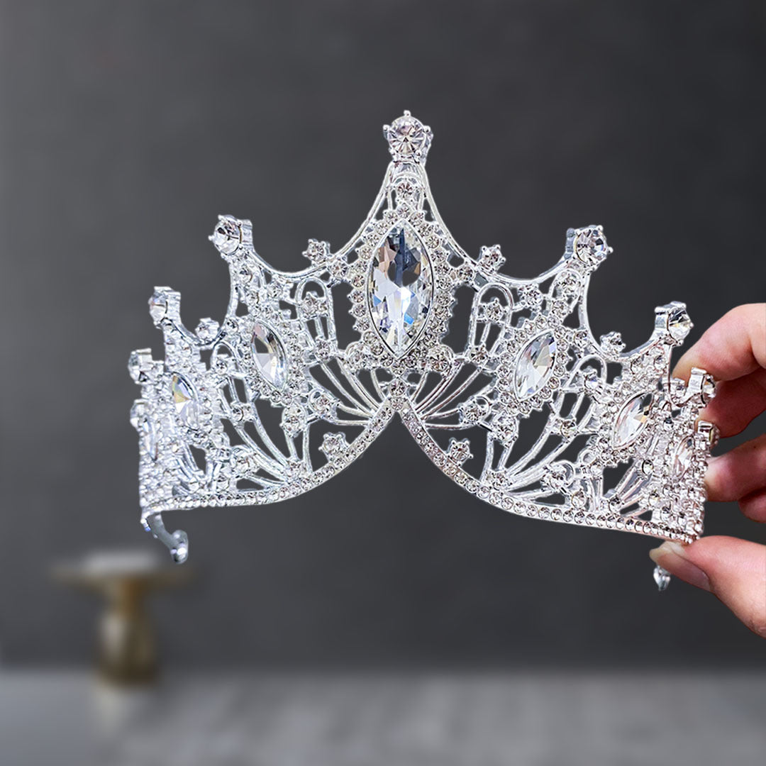 Bridal Crown Tiara Rhinestone Crown Wedding Dress Diamond Costume Eighteenth Birthday Coming-Of-Age Ceremony Birthday Princess Hair Accessory