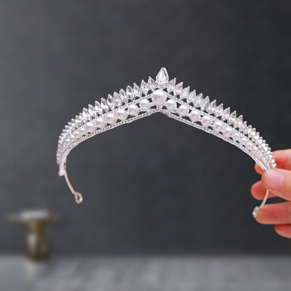 Bridal Crown Tiara Rhinestone Crown Wedding Dress Diamond Costume Eighteenth Birthday Coming-Of-Age Ceremony Birthday Princess Hair Accessory
