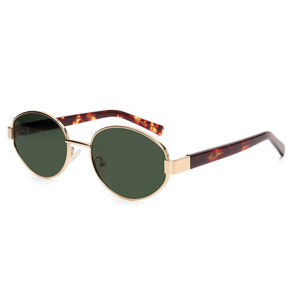 Y2K40235 Old Money Style Sunglasses Female Internet Celebrity Street Style Glasses Retro Oval High-End Cat-Eye Sunglasses