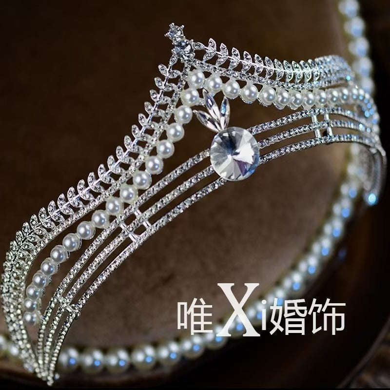 Bridal Crown Tiara Rhinestone Crown Wedding Dress Diamond Costume Eighteenth Birthday Coming-Of-Age Ceremony Birthday Princess Hair Accessory