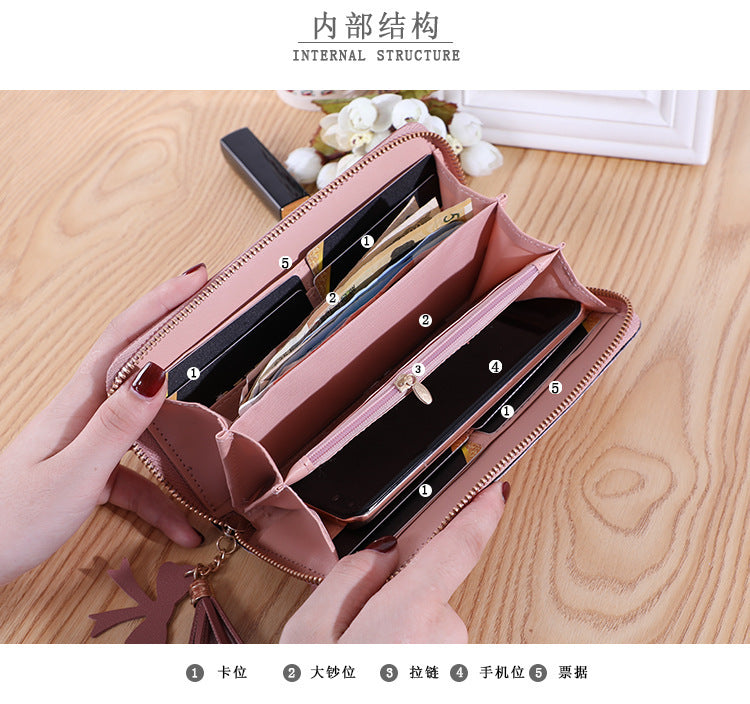 Factory wholesale Japanese and Korean long wallet women's fashion simple women's coin purse large capacity multi-card card holder wallet