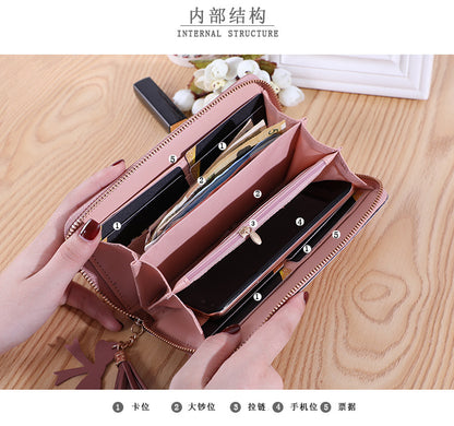 Factory wholesale Japanese and Korean long wallet women's fashion simple women's coin purse large capacity multi-card card holder wallet