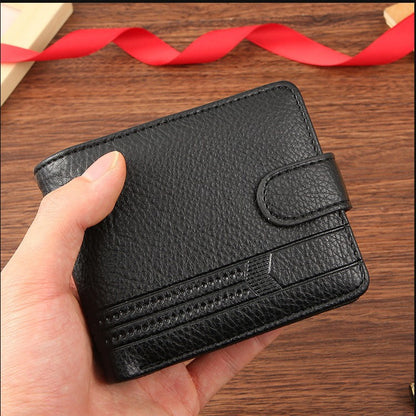 Cross-Border Dropshipping Manufacturer Wholesale Men's Wallet Pu Leather Short Zipper Buckle Wallet New Style Wallet Coin Purse