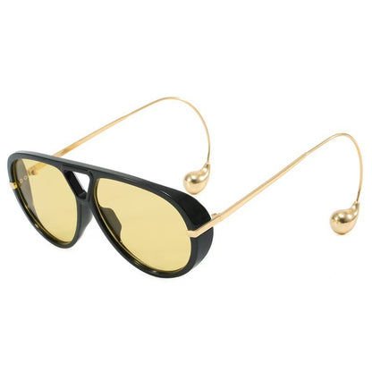 European and American Retro Large Frame Classic Double Beam Sunglasses New Personalized Outdoor Anti-ultraviolet Tide Men's and Women's Cross-border Sunglasses