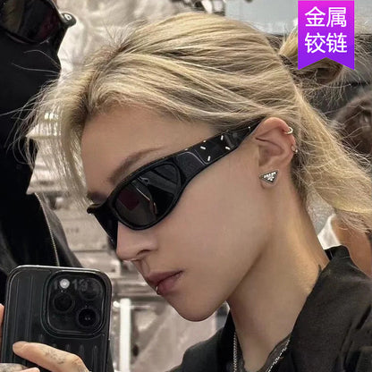 2023 New Y2K Hot Girl Cycling Sunglasses Future Technology Sunglasses Concave Shape Photo Sunglasses Trendy