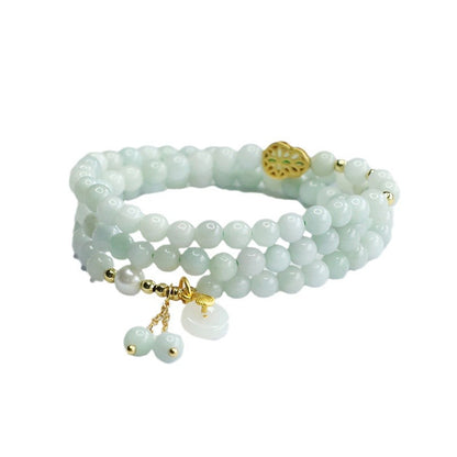 Guan Yu Natural Burmese Grade a Jade Multi-Circle Bracelet Necklace Women's Wholesale Dropshipping S4052108