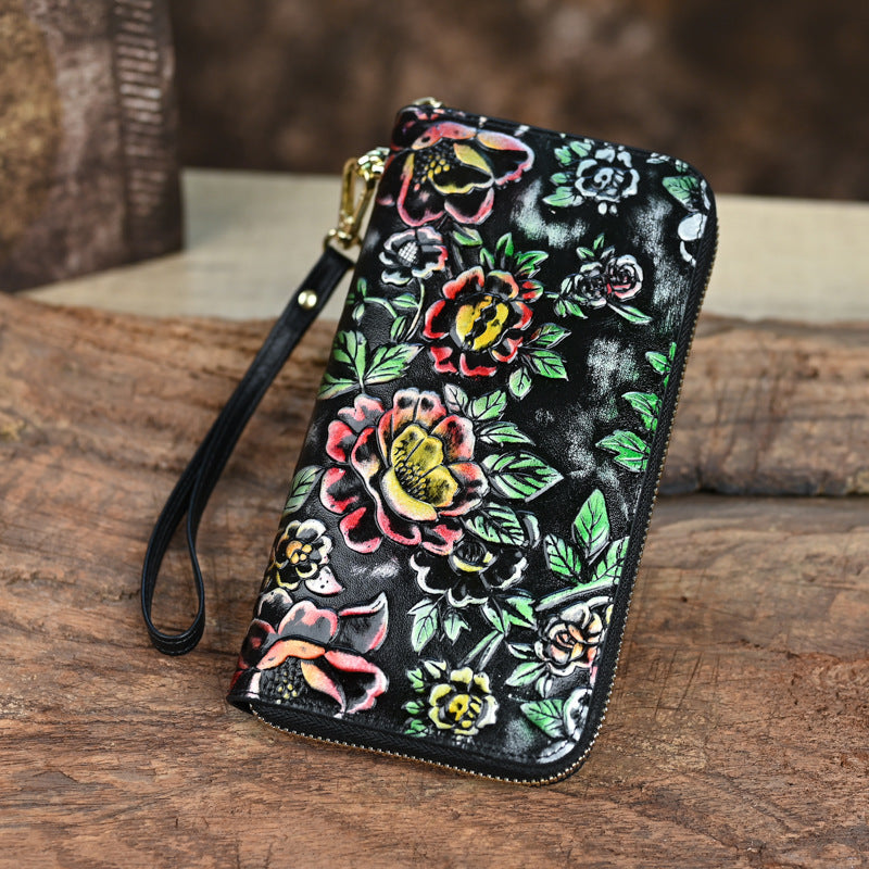 HENGDEWEI Vintage Genuine Leather Women’s Long Wallet | মেয়েদের প্রিমিয়াম লেদার লং ওয়ালেট
