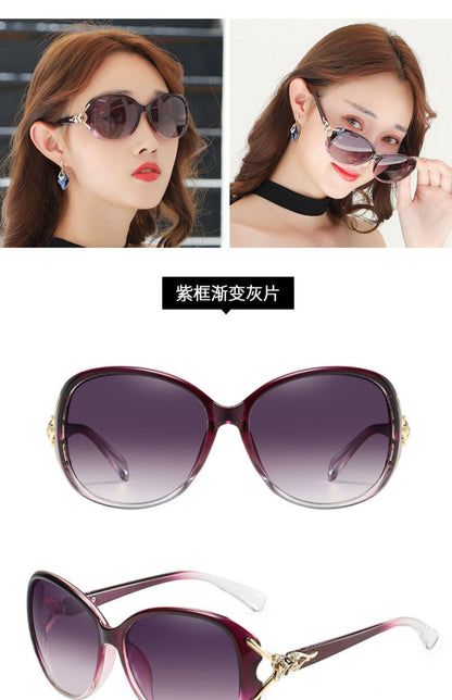 Sunglasses for Women 2025 Summer New Trendy Anti-Uv Women's Sunglasses Fashionable Round Face Polarized Glasses Big Face Slimming Look