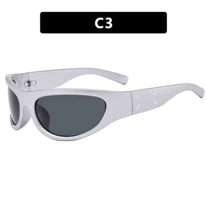 2023 New Y2K Hot Girl Cycling Sunglasses Future Technology Sunglasses Concave Shape Photo Sunglasses Trendy