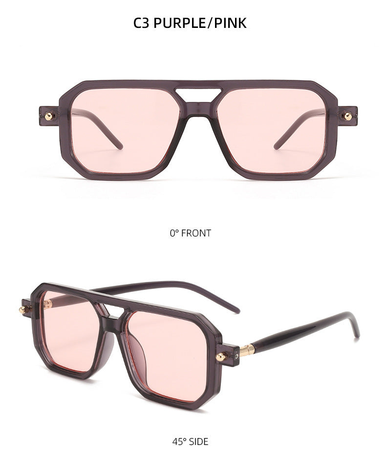 You, me, him, cross-border trend, retro, literary and modern sunglasses, Instagram street flat glasses, fashion sunglasses T2622