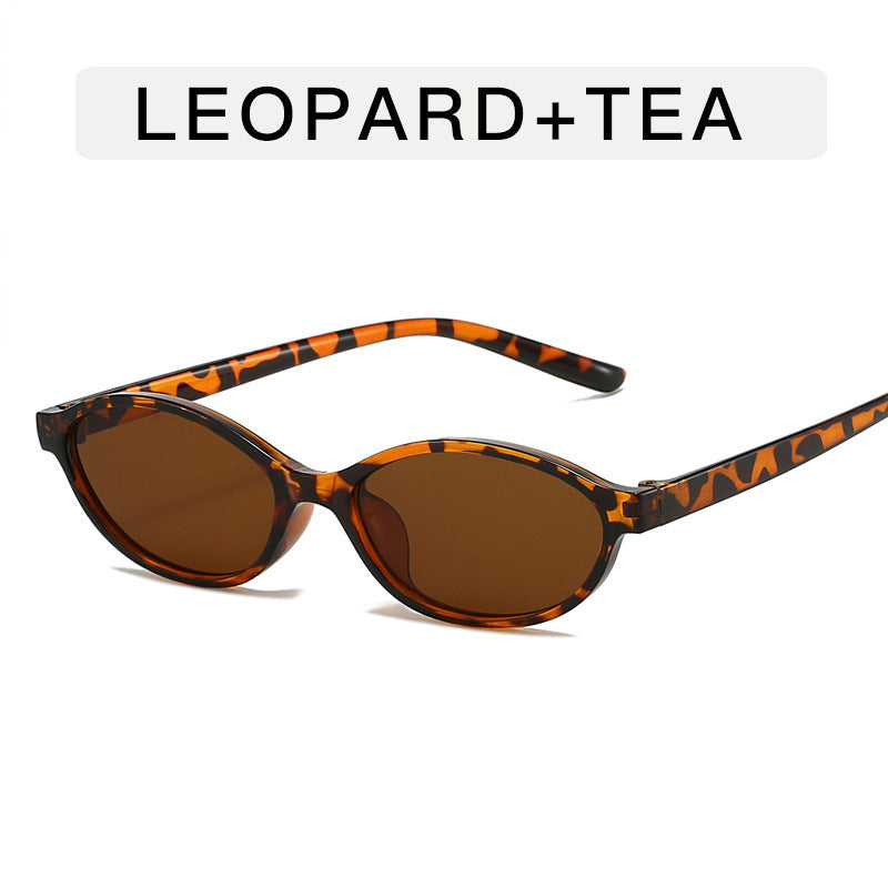 European and American Retro Oval Small Frame Sunglasses Women's Outdoor Fashion Wear Sunglasses Men's Personalized Hip-Hop Spice Glasses