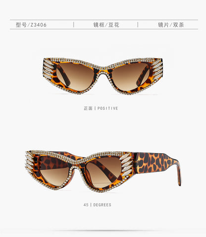 New Cross-Border European and American Cat-Eye Sunglasses for Women, Outdoor Driving and Driving Uv Protection Sunglasses