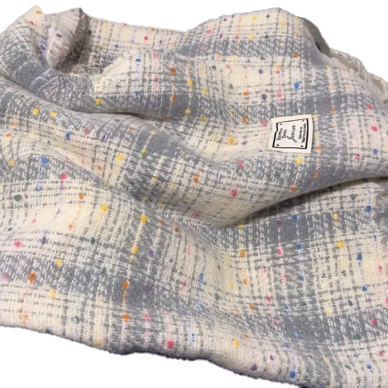 2025 New Korean Style Gypsophila Plaid Scarf Women's Autumn and Winter Student Couple Shawl Versatile Warm Scarf Wholesale