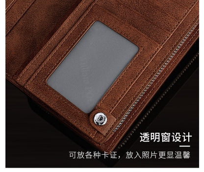 King Paul men's wallet long leather multi card slot fashion retro color hand bag card wallet wholesale