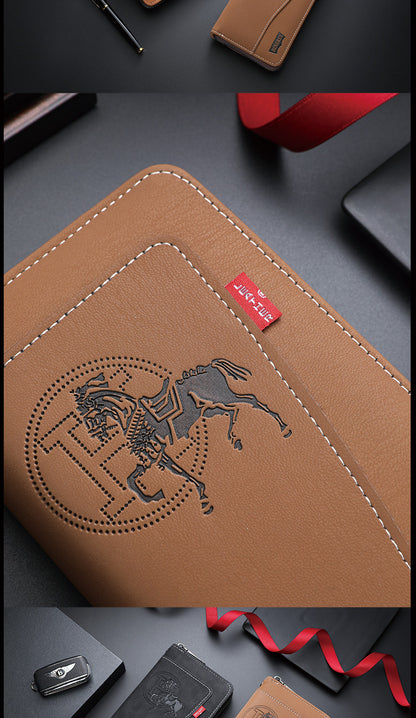 New crazy horse leather men's wallet European and American retro style PU zipper bag fashion short card bag change bag wholesale