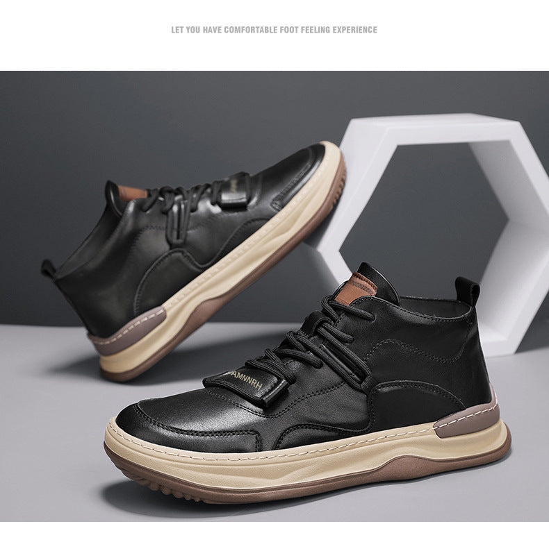 Men's Shoes Autumn New High-top Casual Shoes All-match Fashion Sports Trendy Shoes for Teenagers and Students Waterproof Non-slip Sneakers